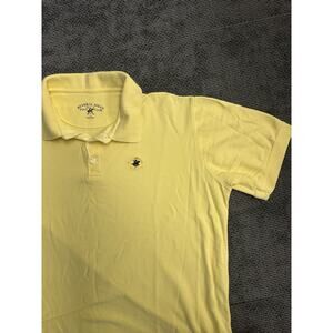 Beverly Hills Polo Club Polo Shirt Mens XL Yellow Short Sleeve Cotton